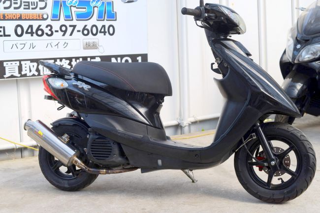 SA39J　JOGZR人気のブラック高年式低走行マフラー改　